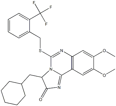 3-(cyclohexylmethyl)-8,9-dimethoxy-5-{[2-(trifluoromethyl)benzyl]sulfanyl}imidazo[1,2-c]quinazolin-2(3H)-one Structure