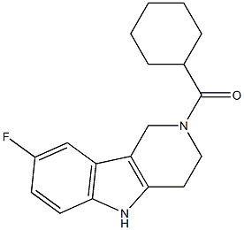 cyclohexyl(8-fluoro-2,3,4,5-tetrahydro-1H-pyrido[4,3-b]indol-2-yl)methanone 结构式