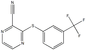 3-{[3-(trifluoromethyl)phenyl]sulfanyl}-2-pyrazinecarbonitrile 化学構造式