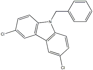 9-benzyl-3,6-dichloro-9H-carbazole Struktur