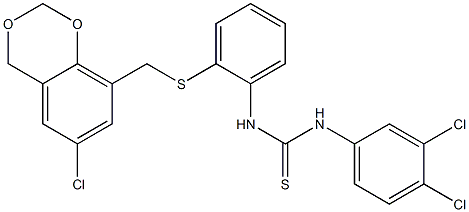 N-(2-{[(6-chloro-4H-1,3-benzodioxin-8-yl)methyl]thio}phenyl)-N'-(3,4-dichlorophenyl)thiourea Struktur