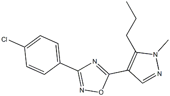 3-(4-chlorophenyl)-5-(1-methyl-5-propyl-1H-pyrazol-4-yl)-1,2,4-oxadiazole Struktur