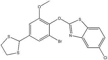 2-[2-bromo-4-(1,3-dithiolan-2-yl)-6-methoxyphenoxy]-5-chloro-1,3-benzothiazole|