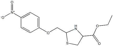 ethyl 2-[(4-nitrophenoxy)methyl]-1,3-thiazolane-4-carboxylate Struktur