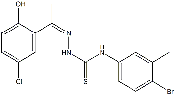 N1-(4-bromo-3-methylphenyl)-2-[1-(5-chloro-2-hydroxyphenyl)ethylidene]hydrazine-1-carbothioamide 化学構造式