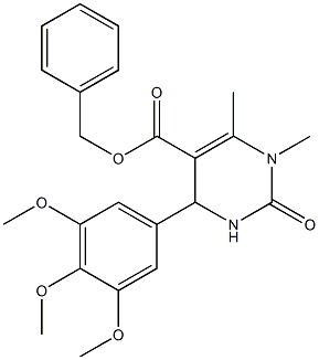 benzyl 1,6-dimethyl-2-oxo-4-(3,4,5-trimethoxyphenyl)-1,2,3,4-tetrahydropyrimidine-5-carboxylate,,结构式