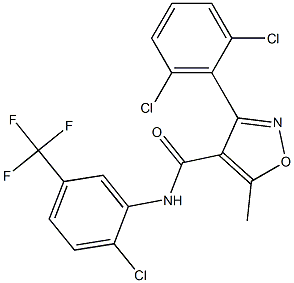 N-[2-chloro-5-(trifluoromethyl)phenyl]-3-(2,6-dichlorophenyl)-5-methyl-4-isoxazolecarboxamide Structure