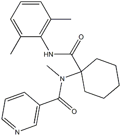 N-{1-[(2,6-dimethylanilino)carbonyl]cyclohexyl}-N-methylnicotinamide Struktur