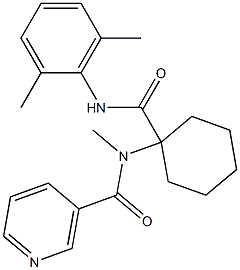 N-{1-[(2,6-dimethylanilino)carbonyl]cyclohexyl}-N-methylnicotinamide 化学構造式