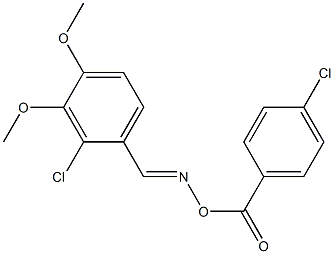 2-chloro-1-({[(4-chlorobenzoyl)oxy]imino}methyl)-3,4-dimethoxybenzene Struktur