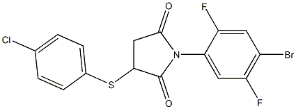 1-(4-bromo-2,5-difluorophenyl)-3-[(4-chlorophenyl)thio]pyrrolidine-2,5-dione,,结构式