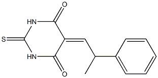 5-(2-phenylpropylidene)-2-thioxohexahydropyrimidine-4,6-dione Struktur