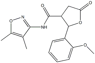 N3-(4,5-dimethylisoxazol-3-yl)-2-(2-methoxyphenyl)-5-oxotetrahydrofuran-3-carboxamide Structure