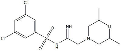 N1-[2-(2,6-dimethylmorpholino)ethanimidoyl]-3,5-dichlorobenzene-1-sulfonamide Struktur