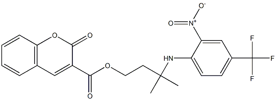 3-methyl-3-[2-nitro-4-(trifluoromethyl)anilino]butyl 2-oxo-2H-chromene-3-carboxylate 化学構造式