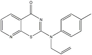 2-(allyl-4-methylanilino)-4H-pyrido[3,2-e][1,3]thiazin-4-one 化学構造式