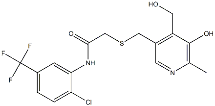 N1-[2-chloro-5-(trifluoromethyl)phenyl]-2-({[5-hydroxy-4-(hydroxymethyl)-6-methyl-3-pyridyl]methyl}thio)acetamide