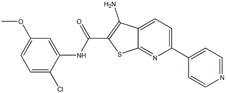 3-amino-N-(2-chloro-5-methoxyphenyl)-6-(4-pyridinyl)thieno[2,3-b]pyridine-2-carboxamide Struktur