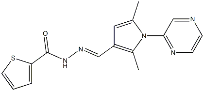 N'-{(E)-[2,5-dimethyl-1-(2-pyrazinyl)-1H-pyrrol-3-yl]methylidene}-2-thiophenecarbohydrazide Structure