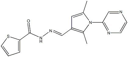 N'-{(E)-[2,5-dimethyl-1-(2-pyrazinyl)-1H-pyrrol-3-yl]methylidene}-2-thiophenecarbohydrazide Struktur