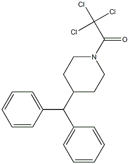 1-(4-benzhydrylpiperidino)-2,2,2-trichloroethan-1-one,,结构式
