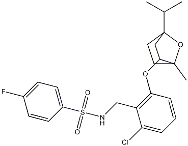 N-{2-chloro-6-[(4-isopropyl-1-methyl-7-oxabicyclo[2.2.1]hept-2-yl)oxy]benzyl}-4-fluorobenzenesulfonamide Structure