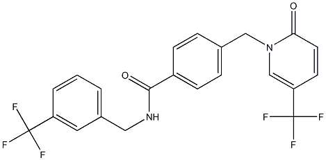 4-{[2-oxo-5-(trifluoromethyl)-1(2H)-pyridinyl]methyl}-N-[3-(trifluoromethyl)benzyl]benzenecarboxamide,,结构式