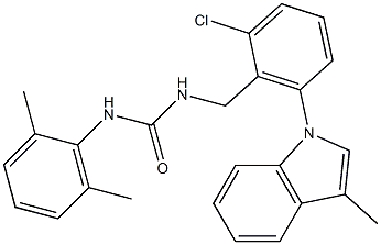 N-[2-chloro-6-(3-methyl-1H-indol-1-yl)benzyl]-N'-(2,6-dimethylphenyl)urea Structure