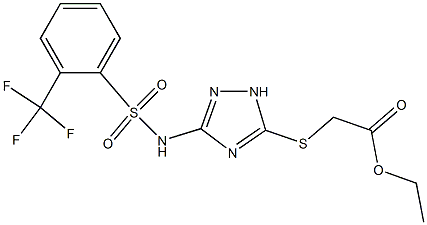 ethyl 2-{[3-({[2-(trifluoromethyl)phenyl]sulfonyl}amino)-1H-1,2,4-triazol-5-yl]sulfanyl}acetate Structure