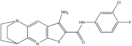 5-amino-N-(3-chloro-4-fluorophenyl)-7-thia-1,9-diazatetracyclo[9.2.2.0~2,10~.0~4,8~]pentadeca-2,4(8),5,9-tetraene-6-carboxamide 结构式