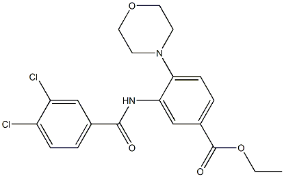 ethyl 3-[(3,4-dichlorobenzoyl)amino]-4-morpholinobenzoate 结构式