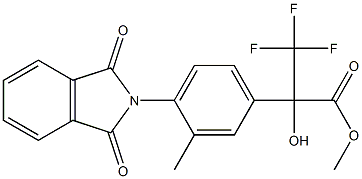 methyl 2-[4-(1,3-dioxo-2,3-dihydro-1H-isoindol-2-yl)-3-methylphenyl]-3,3,3-trifluoro-2-hydroxypropanoate 化学構造式