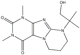 9-(2-hydroxy-1,1-dimethylethyl)-1,3-dimethyl-1,2,3,4,6,7,8,9-octahydropyrimido[2,1-f]purine-2,4-dione Struktur