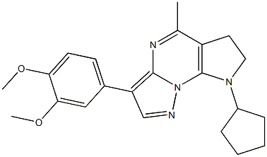 8-cyclopentyl-3-(3,4-dimethoxyphenyl)-5-methyl-7,8-dihydro-6H-pyrazolo[1,5-a]pyrrolo[3,2-e]pyrimidine 结构式