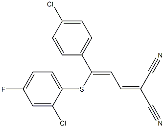 2-[3-[(2-chloro-4-fluorophenyl)thio]-3-(4-chlorophenyl)prop-2-enylidene]mal ononitrile|