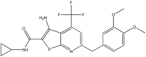 3-amino-N-cyclopropyl-6-(3,4-dimethoxybenzyl)-4-(trifluoromethyl)thieno[2,3-b]pyridine-2-carboxamide|