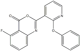 5-fluoro-2-(2-phenoxy-3-pyridyl)-4H-3,1-benzoxazin-4-one 结构式