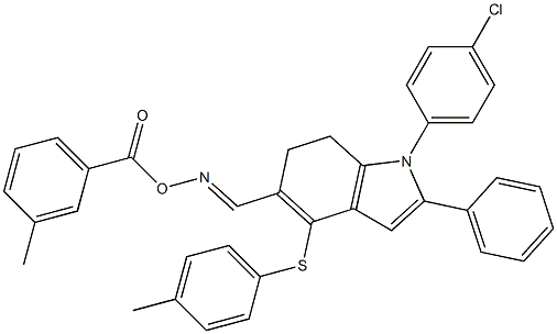 1-(4-chlorophenyl)-5-({[(3-methylbenzoyl)oxy]imino}methyl)-4-[(4-methylphenyl)sulfanyl]-2-phenyl-6,7-dihydro-1H-indole