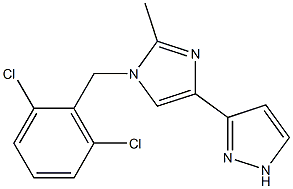 3-[1-(2,6-dichlorobenzyl)-2-methyl-1H-imidazol-4-yl]-1H-pyrazole Struktur