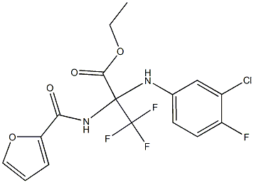 ethyl 2-(3-chloro-4-fluoroanilino)-3,3,3-trifluoro-2-[(2-furylcarbonyl)amino]propanoate