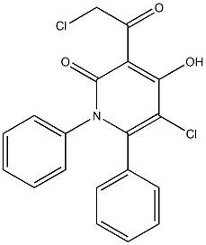 5-chloro-3-(2-chloroacetyl)-4-hydroxy-1,6-diphenyl-1,2-dihydropyridin-2-one 结构式