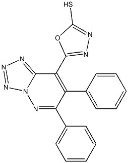 5-(6,7-diphenyl[1,2,3,4]tetraazolo[1,5-b]pyridazin-8-yl)-1,3,4-oxadiazole-2-thiol 化学構造式