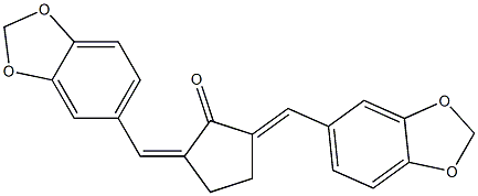 2,5-di(1,3-benzodioxol-5-ylmethylidene)cyclopentan-1-one Struktur