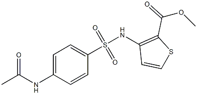 methyl 3-({[4-(acetylamino)phenyl]sulfonyl}amino)thiophene-2-carboxylate Structure