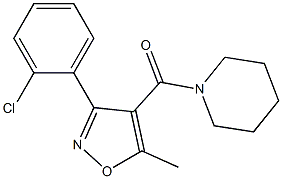 [3-(2-chlorophenyl)-5-methylisoxazol-4-yl](piperidino)methanone,,结构式