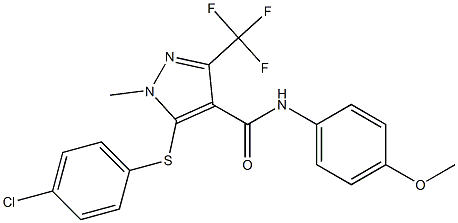  5-[(4-chlorophenyl)sulfanyl]-N-(4-methoxyphenyl)-1-methyl-3-(trifluoromethyl)-1H-pyrazole-4-carboxamide