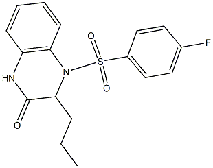 4-[(4-fluorophenyl)sulfonyl]-3-propyl-3,4-dihydro-2(1H)-quinoxalinone Structure