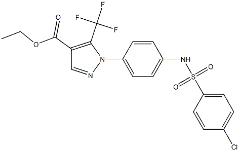 ethyl 1-(4-{[(4-chlorophenyl)sulfonyl]amino}phenyl)-5-(trifluoromethyl)-1H-pyrazole-4-carboxylate,,结构式