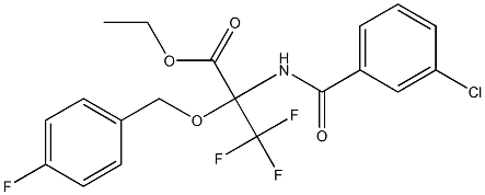 ethyl 2-[(3-chlorobenzoyl)amino]-3,3,3-trifluoro-2-[(4-fluorobenzyl)oxy]propanoate Structure