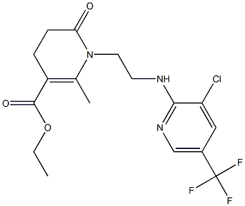 ethyl 1-(2-{[3-chloro-5-(trifluoromethyl)-2-pyridinyl]amino}ethyl)-2-methyl-6-oxo-1,4,5,6-tetrahydro-3-pyridinecarboxylate,,结构式